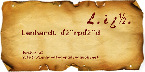 Lenhardt Árpád névjegykártya